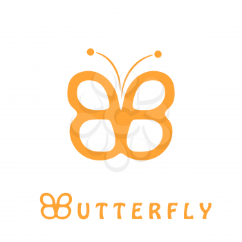 Butterfly icon, b letter wing, 2d vector sign, eps 8
