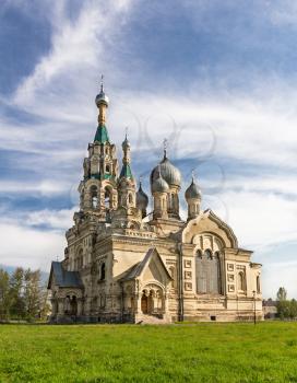 Temple in the village Kukoba, Russia, outdoors morning shot