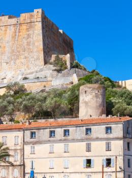 Vertical photo of Bonifacio, Corsica island, France