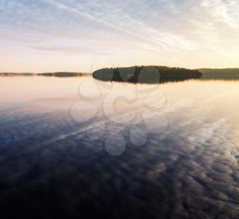 Early morning, Island in Saimaa lake in Karelia, Finland