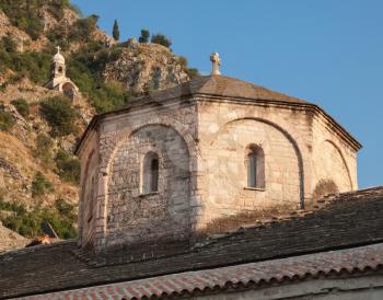 Dome of old Orthodox church in Kotor, Montenegro