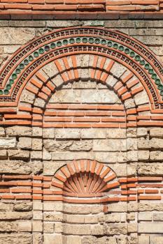 Old stone wall texture, Church in Nessebar, Bulgaria
