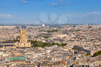 Birds eye view from Eiffel Tower on Paris city, France