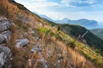 Morning Mountain landscape, Adriatic Sea coast, Montenegro