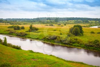 Sorot river in the summer day, rural Russian landscape