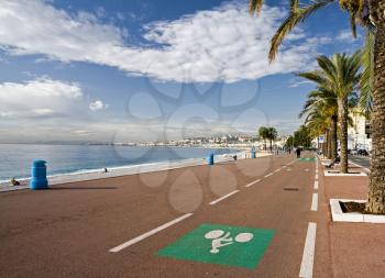 Bicycle lane in Nice, France