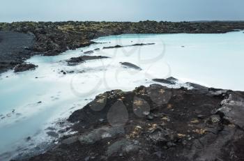 Iceland, Blue lagoon landscape. This geothermal spa is one of the most visited attractions of Iceland