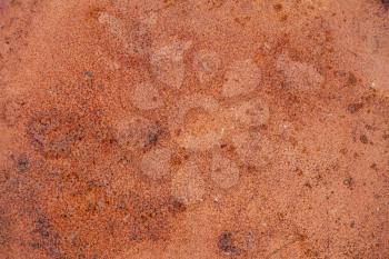 Old red rusted iron surface, flat background photo texture