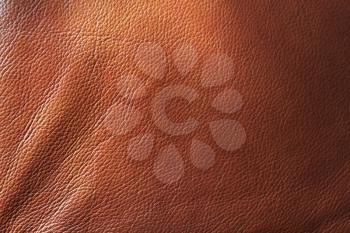 Genuine leather pattern, brown background texture, close up