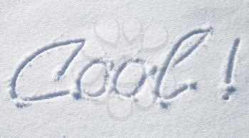 Cool! Hand drawn text over fresh snow 