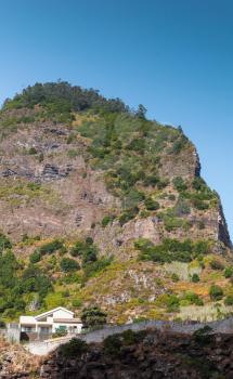 Vertical mountain landscape of Madeira island, Portugal