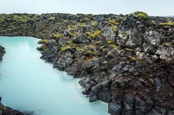 Iceland, canal near Blue lagoon. This natural geothermal spa is one of the most visited tourist attractions in Iceland