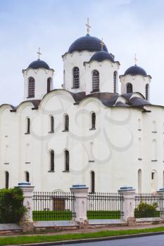 Exterior of Saint Nicholas Cathedral, Novgorod. Founded by Mstislav the Great in 1113 and consecrated in 1136. World Heritage Site