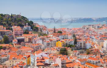 Lisbon landscape in sunny summer day, Portugal
