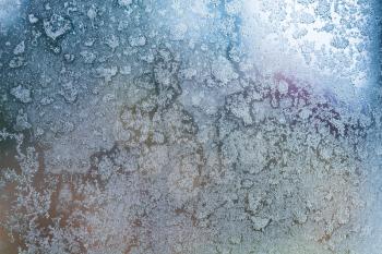 Frost on window glass close up abstract background photo texture