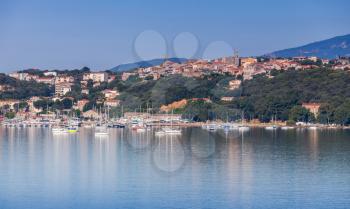 Porto-Vecchio town, coastal cityscape of Corsica island, France