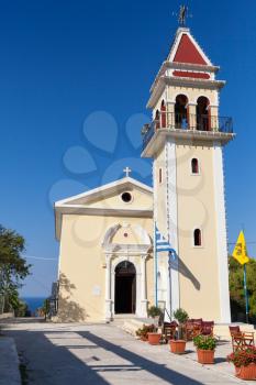 Holy Church of Zoodochos Pigi in summer day. Zakynthos island, Greece