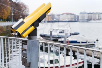 Tourist binocular telescope in Geneva, Switzerland