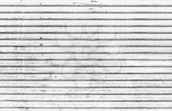 White corrugated metal wall, frontal background photo texture