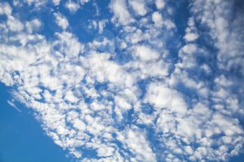 Altocumulus, clouds layer in blue sky, natural background photo