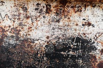Grungy metal wall surface, frontal background photo texture