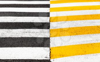 Pedestrian crossing road marking zebra on asphalt, background photo pattern