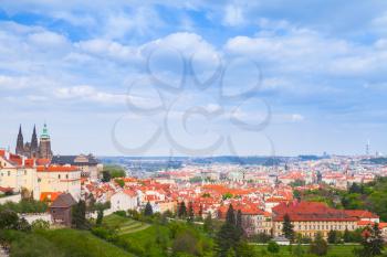 Czech Republic, panoramic view of old 
Prague in summer day. St. Vitus Cathedral
