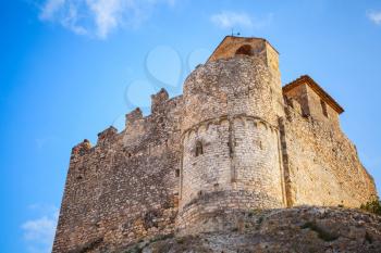 Medieval stone castle on the rock. Main landmark of Calafell, Catalonia region, Spain