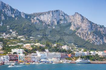 Entrance of Capri port, Italy, Bay of Naples