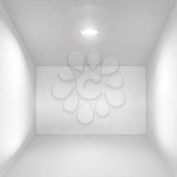 Abstract empty white interior with simple spotlight illumination