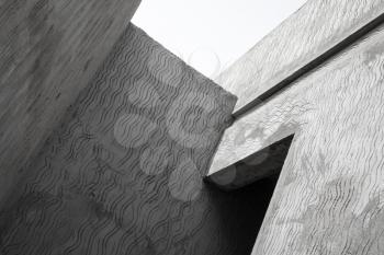 Abstract modern gray concrete architecture photo fragment 