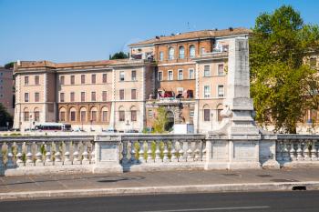 Ponte Vittorio Emanuele II. It is a bridge in Rome constructed to designs of 1886 by the architect Ennio De Rossi. The bridge across the Tiber connects the historic centre of Rome with Vatican City