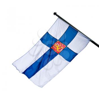 The State flag. Variant of the national flag of Finland. Isolated on White background.