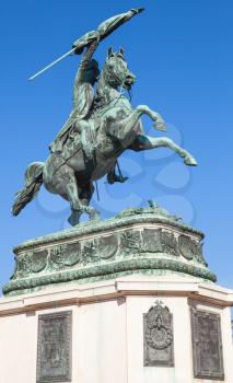 Statue of Archduke Charles on the Heldenplatz in Vienna, Austria. Designed by Anton Dominik Fernkorn in 1859