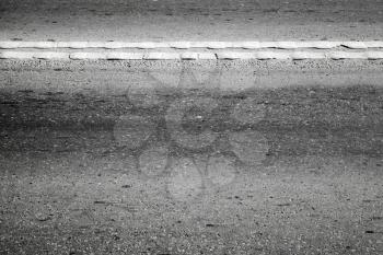Abstract asphalt road fragment, automotive transportation background, road marking with double dividing line