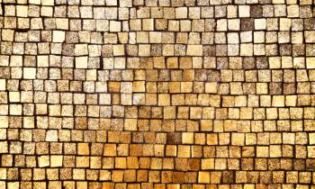 Golden mosaic wall background texture