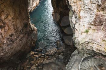 Grotta del Turco. It is a popular grotto which ends directly in the sea. Gaeta, Italy 