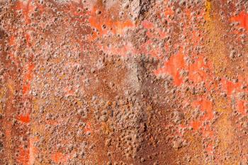 Old red rusted iron wall, background photo texture