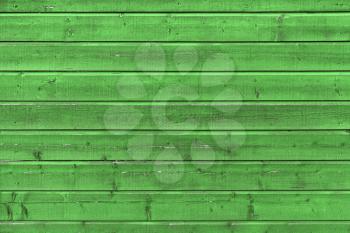 Green rural wooden wall, close-up flat background photo texture