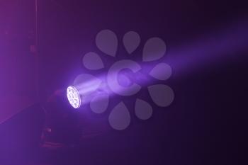 Stage LED spot light with purple beam, stage illumination equipment