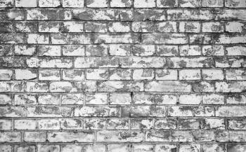 Old gray brick wall, closeup background photo texture