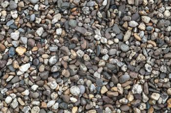 Background photo texture of wet dirty pebble, Black Sea coastal ground