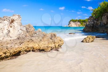 Rocks of Macao Beach, coastal landscape of Dominican Republic