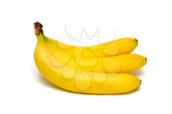 3 bananas isolated on white background