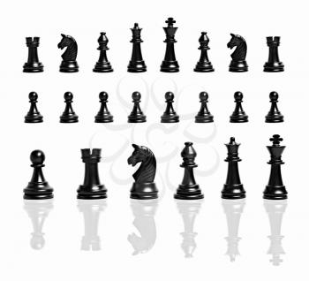 Chess figures isolated on a white background