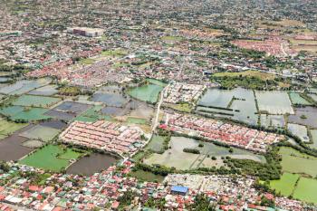 Manila suburb, view from the plane, Philippines