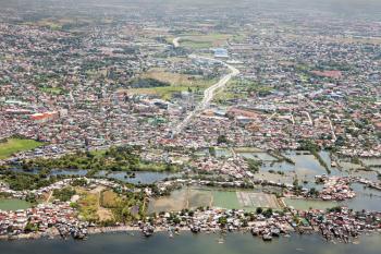 Manila suburb, view from the plane, Philippines