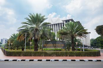 Istiqlal Mosque in Jakarta, Indonesia is the largest mosque in Southeast Asia.