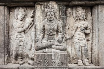 Relief panel of Prambanan Temple, Central Java in Indonesia