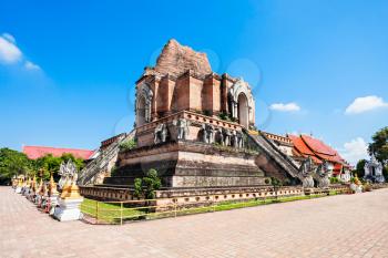 Wat Chedi Luang is a Buddhist temple in the historic centre of Chiang Mai, Thailand